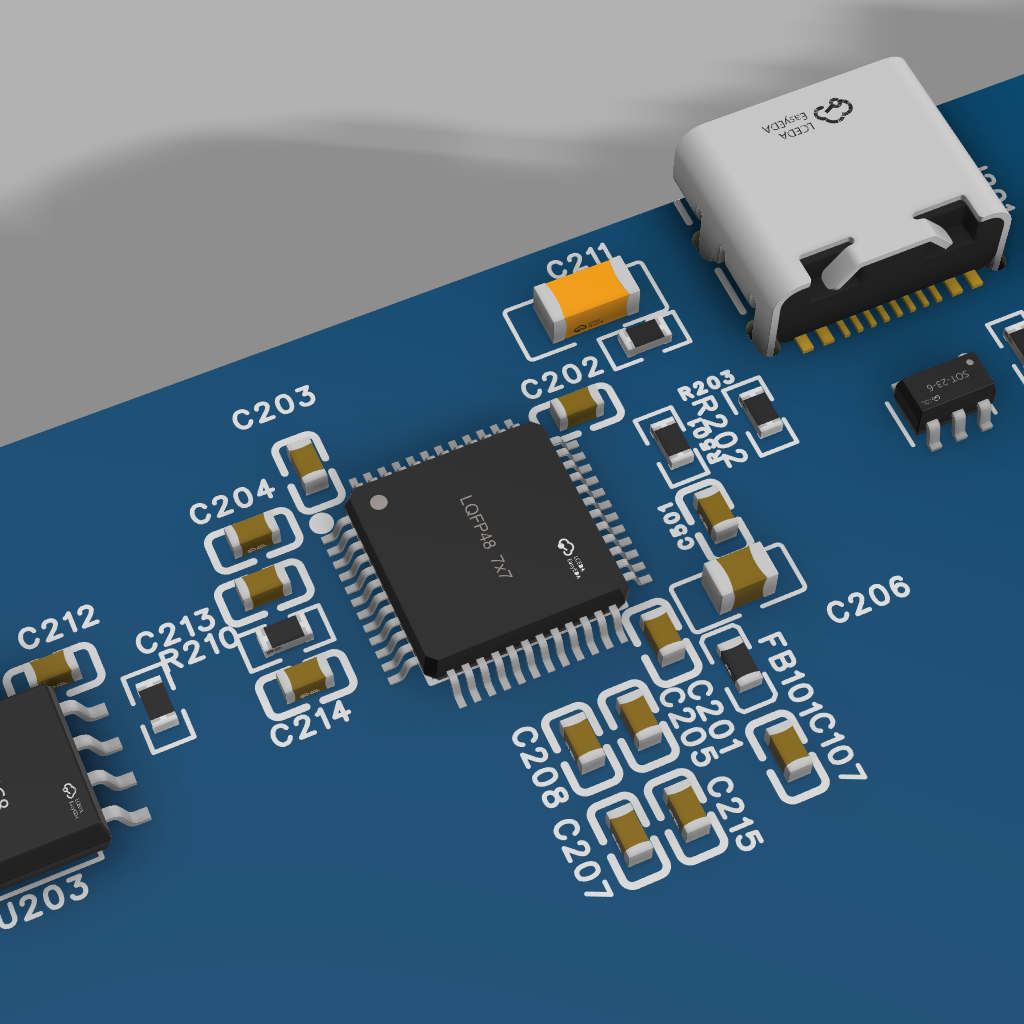 CAD detail capture of the PackPulse Rev A MCU and sensing front end
